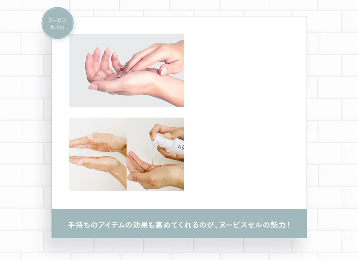 ヌービスセルは　手持ちのアイテムの効果も高めてくれるのが、ヌービスセルの魅力！