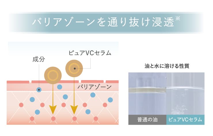 両親媒性による、高い浸透力※油と水に溶ける性質だからしっかりと浸透※